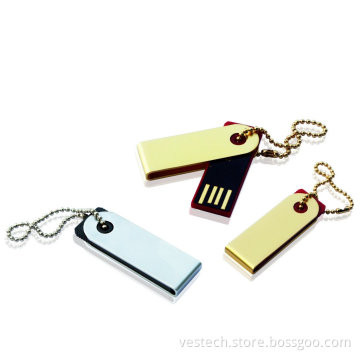 Mini Swivel USB Drive with Bradde Chain Swivel Flash Drive